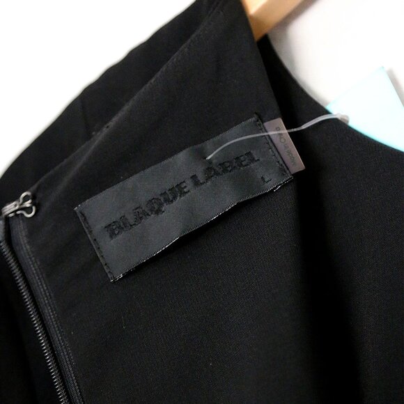 NEW Blaque Label Black Sheath Midi Dress L Cocktail Classic Modest LBD $168 NWT - Picture 8 of 15
